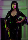 'Vampira' knee length dress in Black.