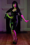 'Vampira' knee length dress in Black.