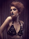 Latex Weave Bra in Black and Silver.