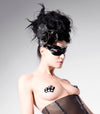 Baby pink and Black polka dot Heart shaped pasties (a pair).